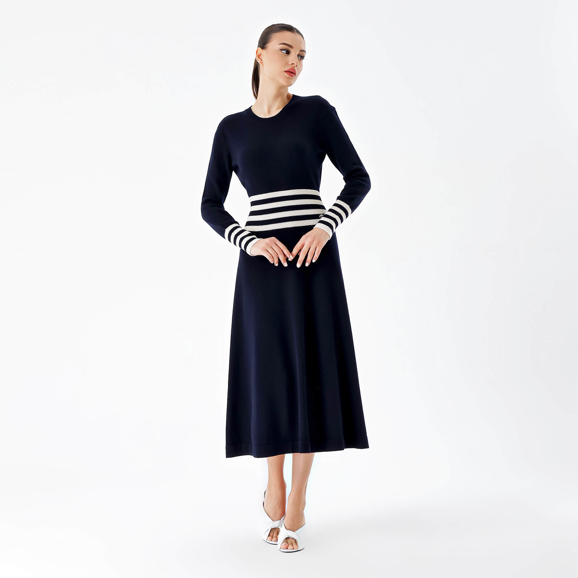 Chanel - Navy Blue Knitted Long Dress